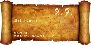 Uhl Fanni névjegykártya